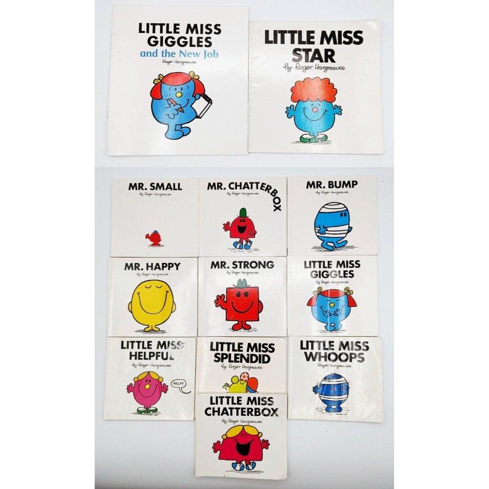 Roger Hargreaves Mr. Men & Little Miss Paperback Book Lot of 12 Kids Vintage